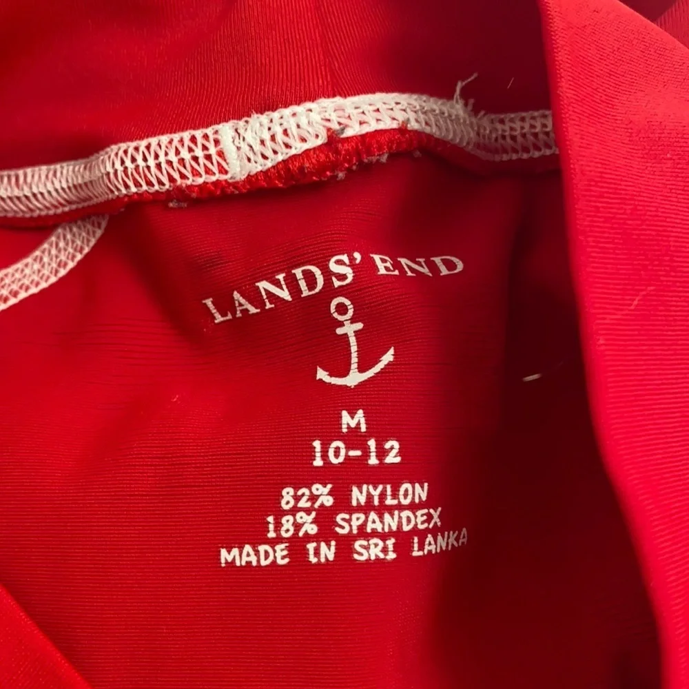 Lands End red short sleeve rashguard M = 10-12